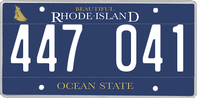 RI license plate 447041