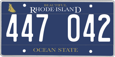 RI license plate 447042