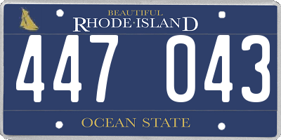 RI license plate 447043