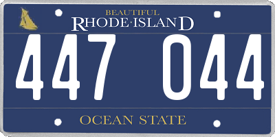 RI license plate 447044