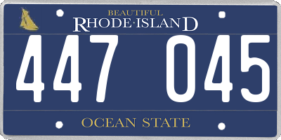 RI license plate 447045
