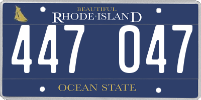 RI license plate 447047