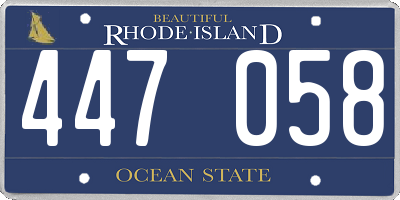 RI license plate 447058