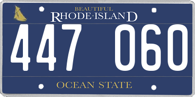 RI license plate 447060