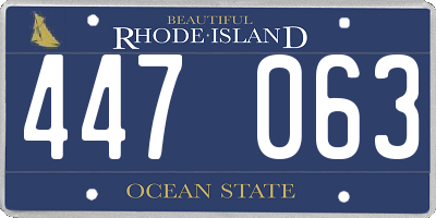 RI license plate 447063