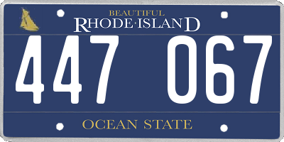 RI license plate 447067