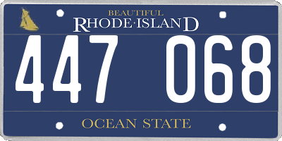 RI license plate 447068