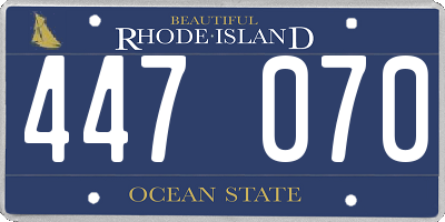RI license plate 447070