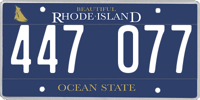 RI license plate 447077