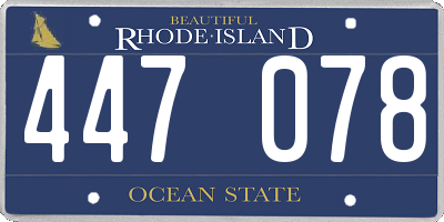 RI license plate 447078