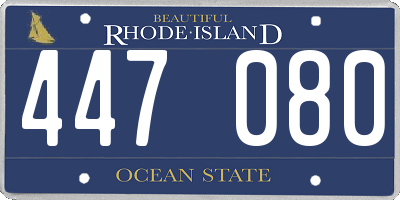 RI license plate 447080