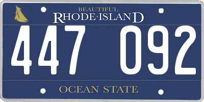 RI license plate 447092