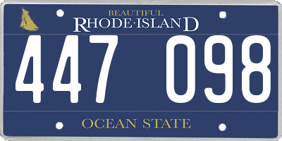 RI license plate 447098