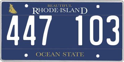 RI license plate 447103