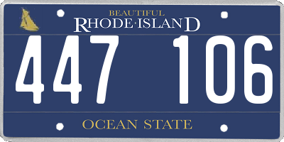 RI license plate 447106