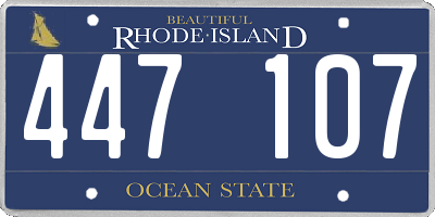 RI license plate 447107