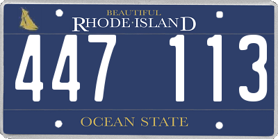 RI license plate 447113