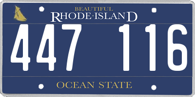RI license plate 447116