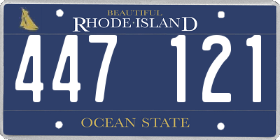 RI license plate 447121