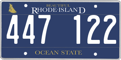 RI license plate 447122
