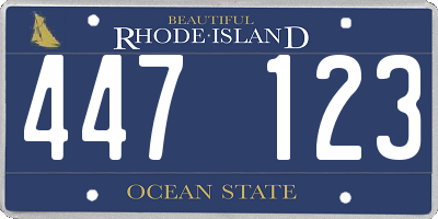 RI license plate 447123