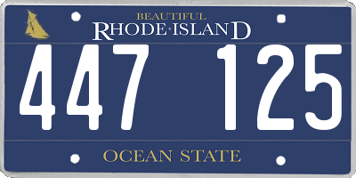 RI license plate 447125