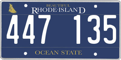 RI license plate 447135