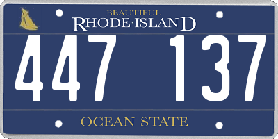 RI license plate 447137