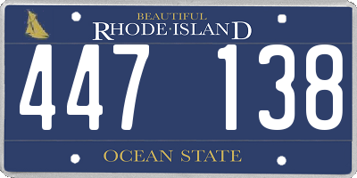 RI license plate 447138