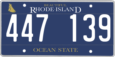 RI license plate 447139