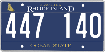 RI license plate 447140