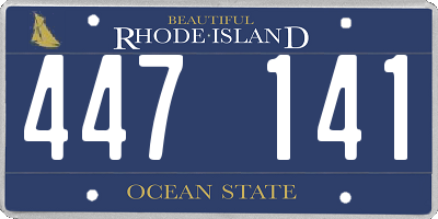 RI license plate 447141