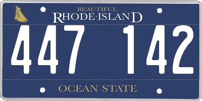 RI license plate 447142
