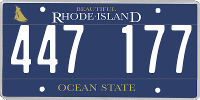 RI license plate 447177