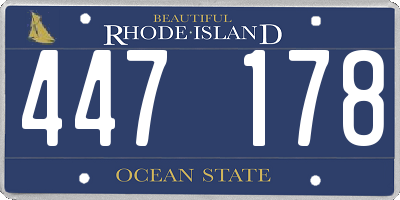 RI license plate 447178