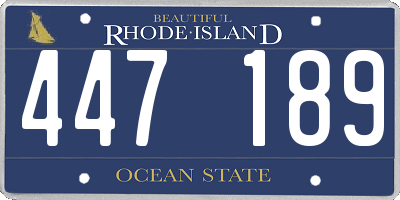 RI license plate 447189