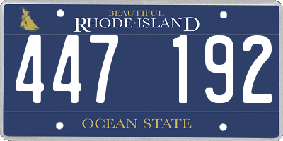 RI license plate 447192