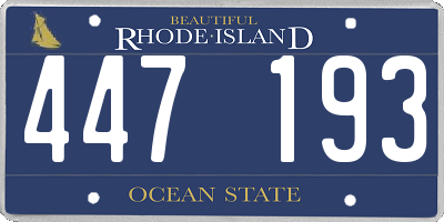 RI license plate 447193