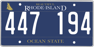 RI license plate 447194