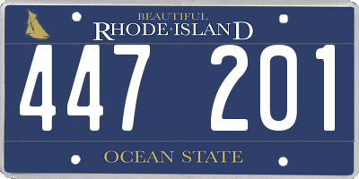RI license plate 447201