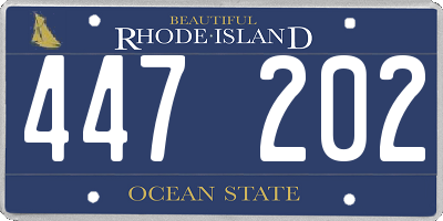 RI license plate 447202