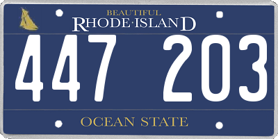 RI license plate 447203