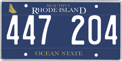 RI license plate 447204
