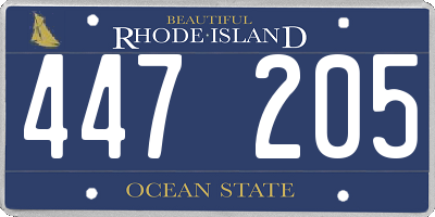 RI license plate 447205
