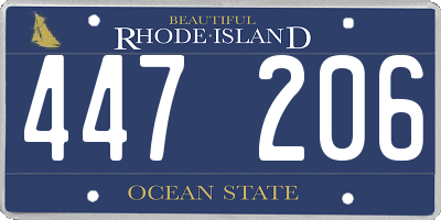 RI license plate 447206