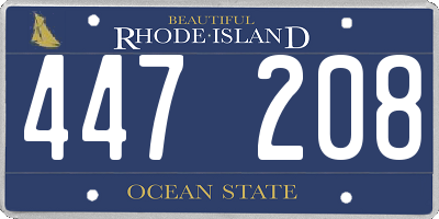 RI license plate 447208