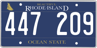 RI license plate 447209