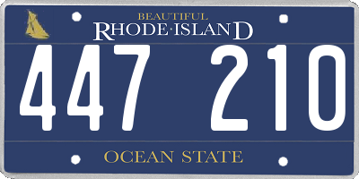 RI license plate 447210