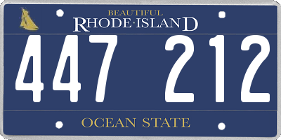 RI license plate 447212