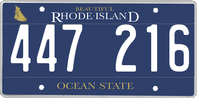 RI license plate 447216